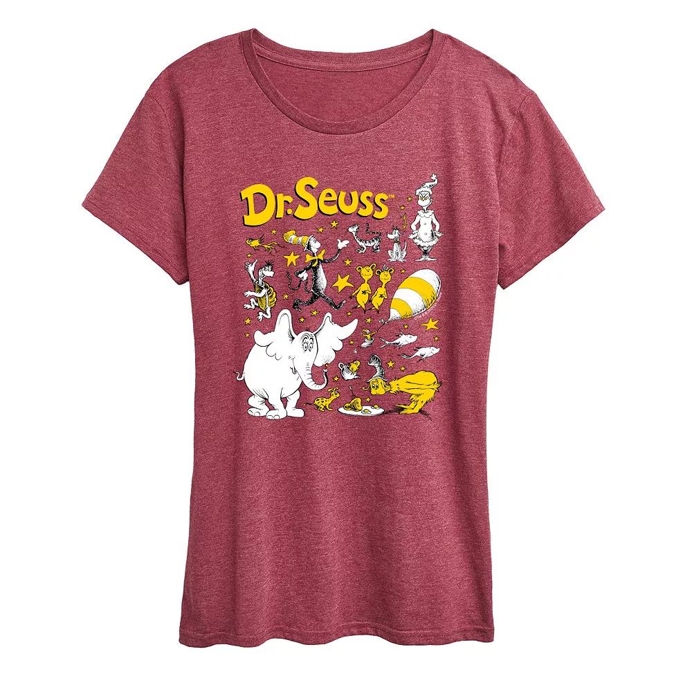Women's Dr. Seuss Characters Grid Graphic Tee,  Product Image