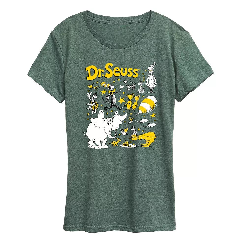 Women's Dr. Seuss Characters Grid Graphic Tee,  Product Image