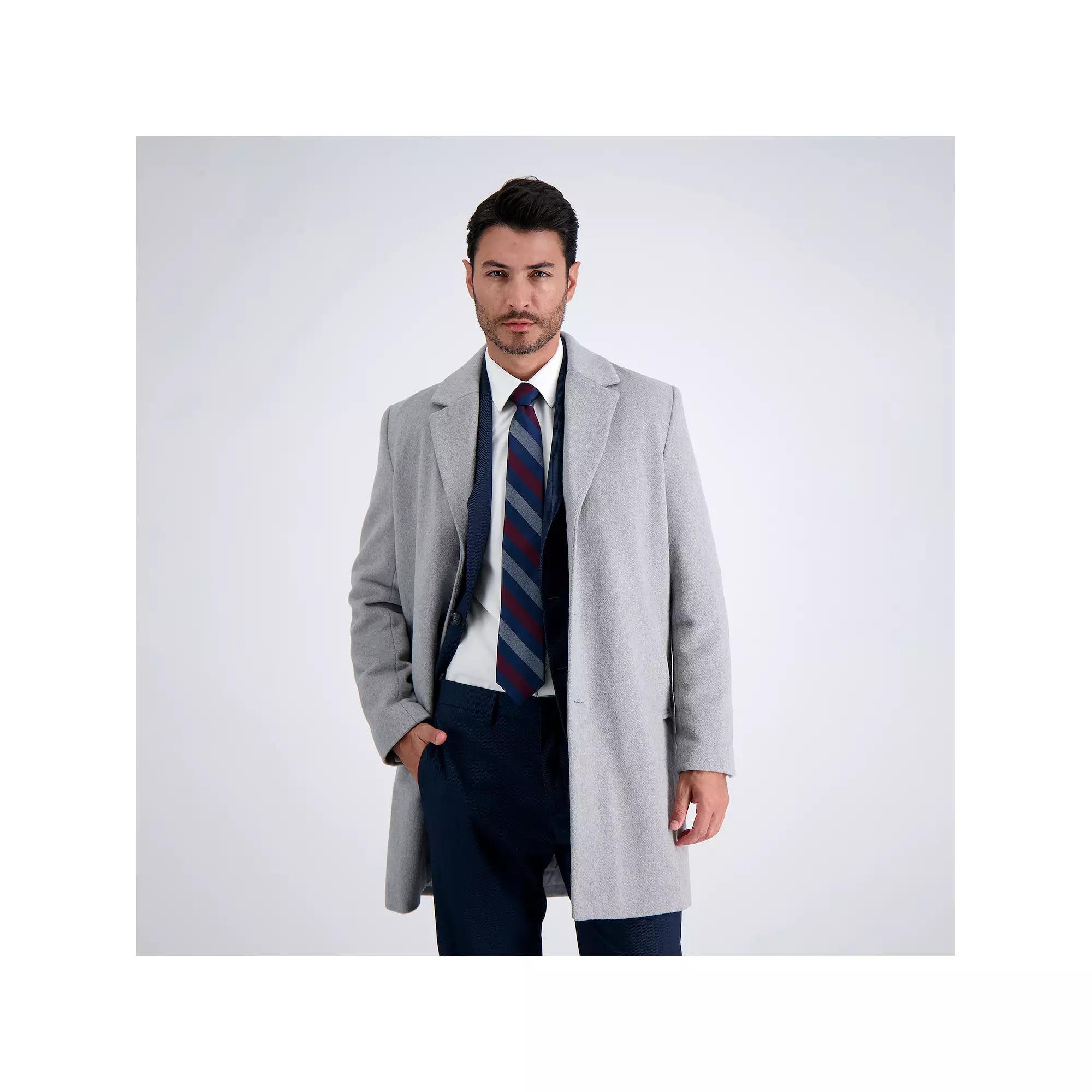 Mens Haggar Mid-Length Single Breasted Brushed Twill Topcoat Product Image
