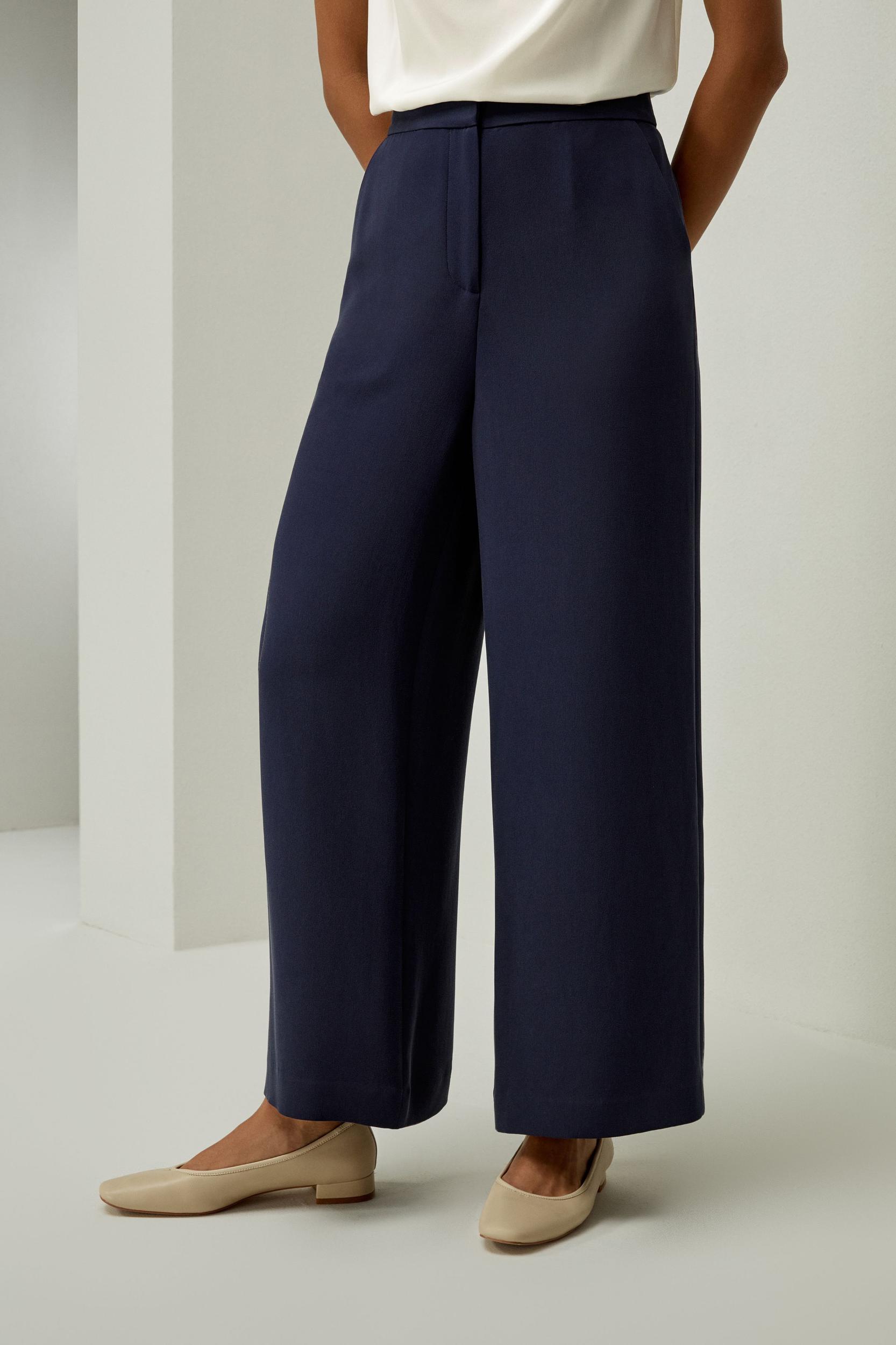 LILYSILK Silk Trousers - Womens - Royal Blue 100% Organic Silk - High-Quality Wide Leg Pants 16 Product Image