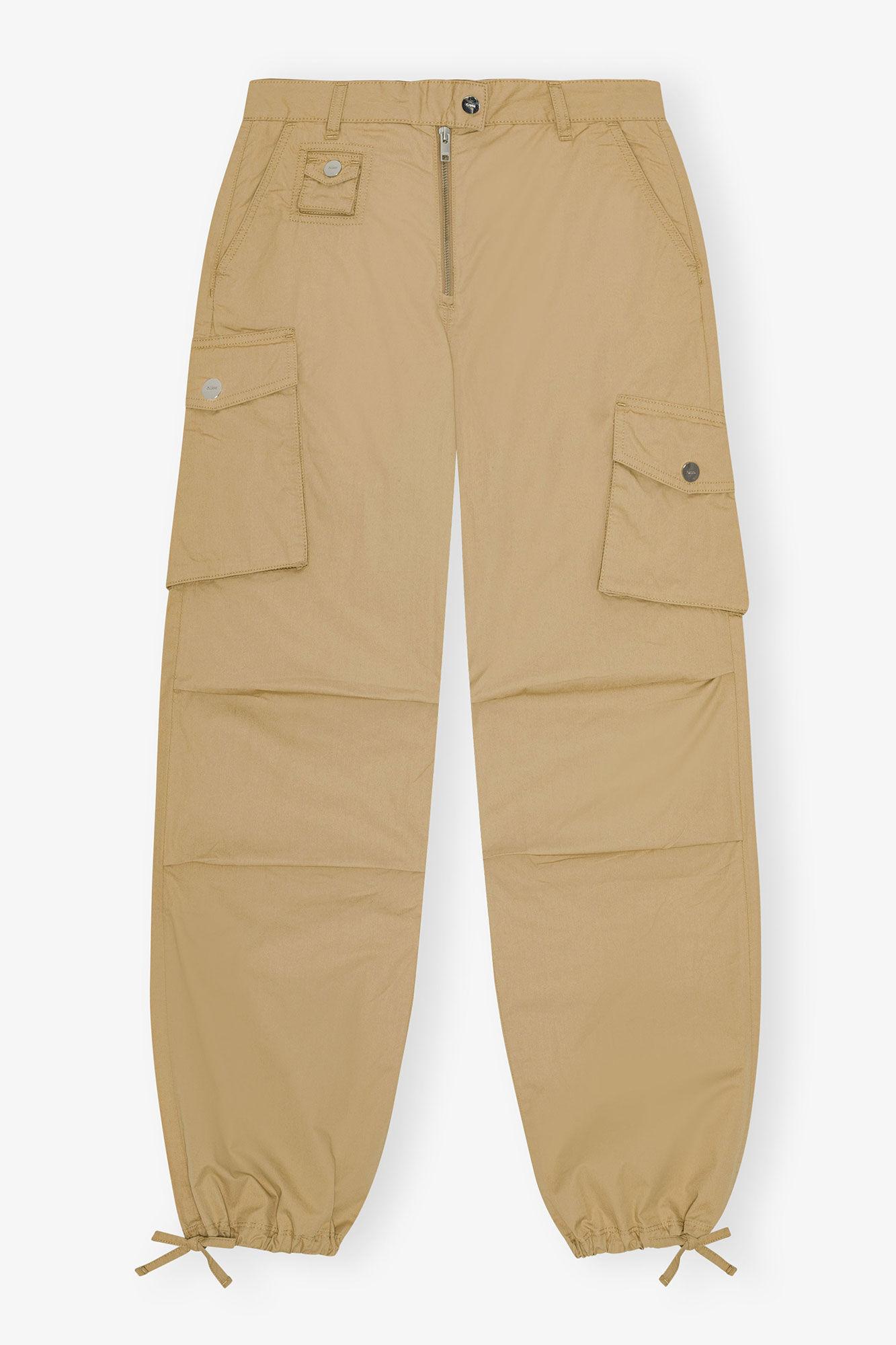 Camel Washed Cotton Twill Pants Product Image