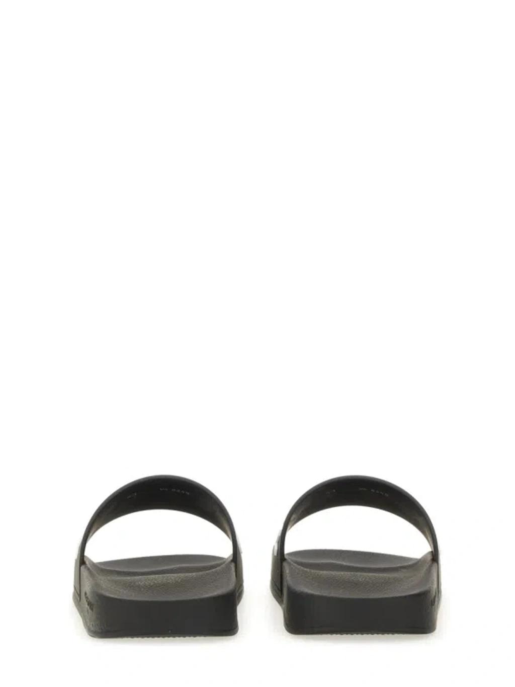 Black Logo-Print Pool Slides Product Image