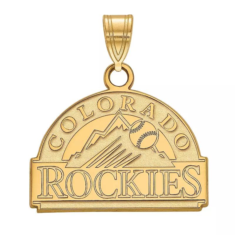 LogoArt Sterling Silver 14k Gold-Plated Colorado Rockies Small Pendant, Women's, Size: 18 mm, Gold Tone Product Image