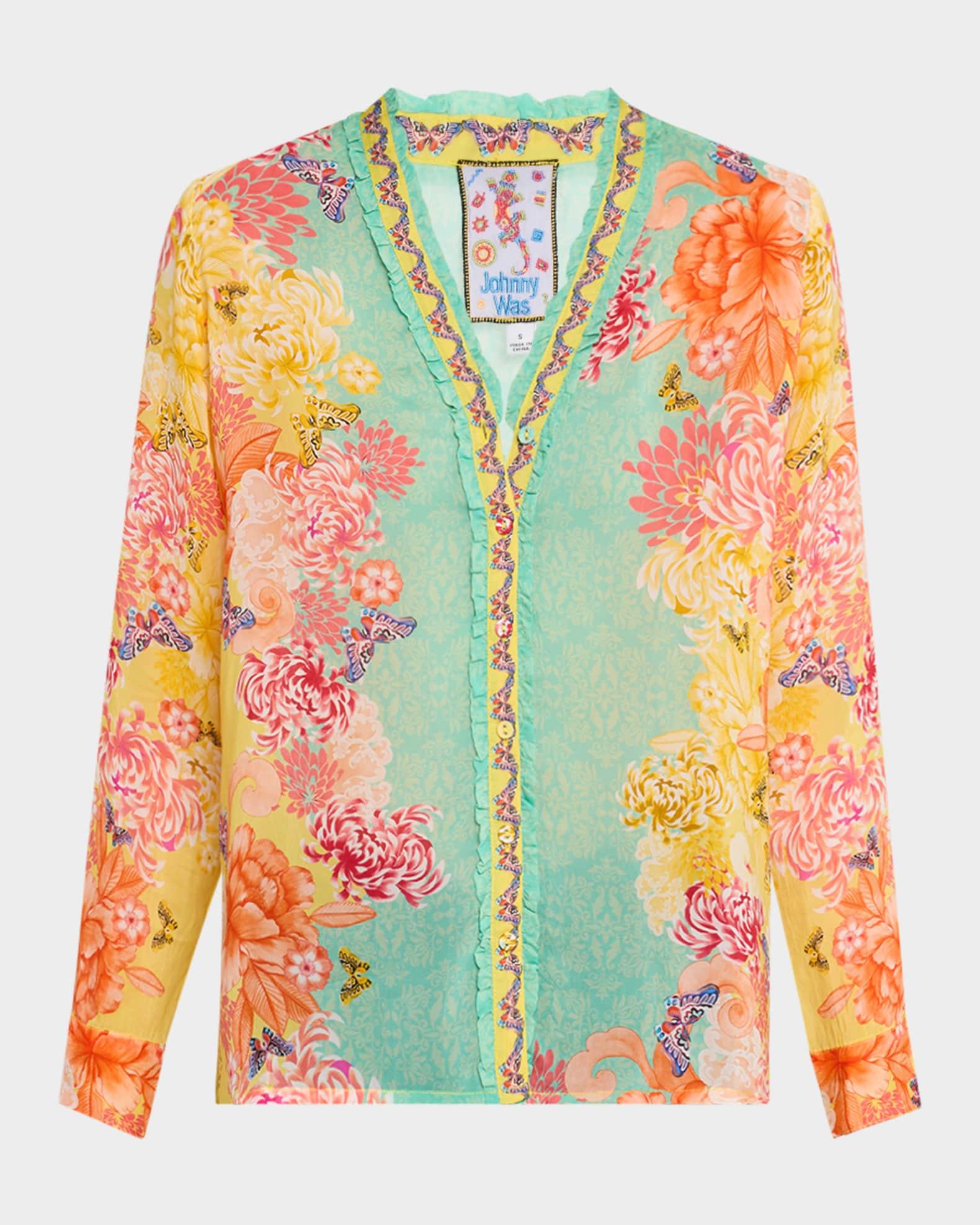 Ara Floral-Print Ruffle Shirt Product Image