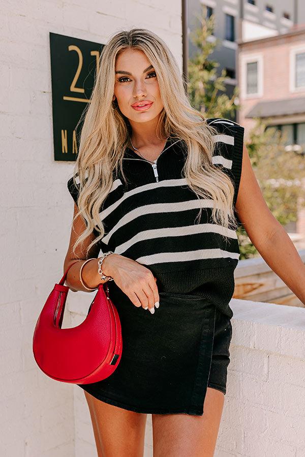 Midnight Dreams Stripe Sweater Vest In Black Product Image