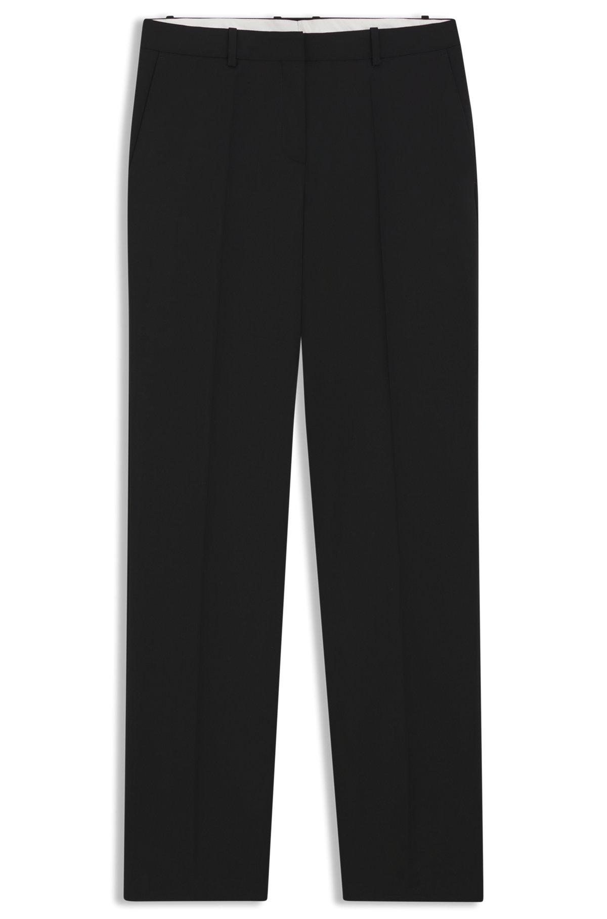 BOSS - Straight-leg business pants in virgin wool - Black Product Image