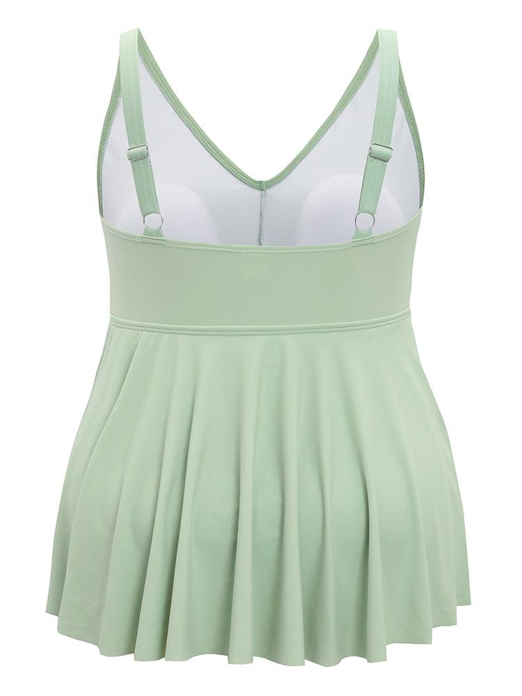 Bow Front Ruched Ruffle Tiered Adjustable Straps One Piece Swimsuit Female Product Image