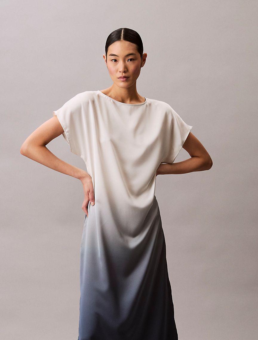 Gradient Satin Midi Dress Product Image