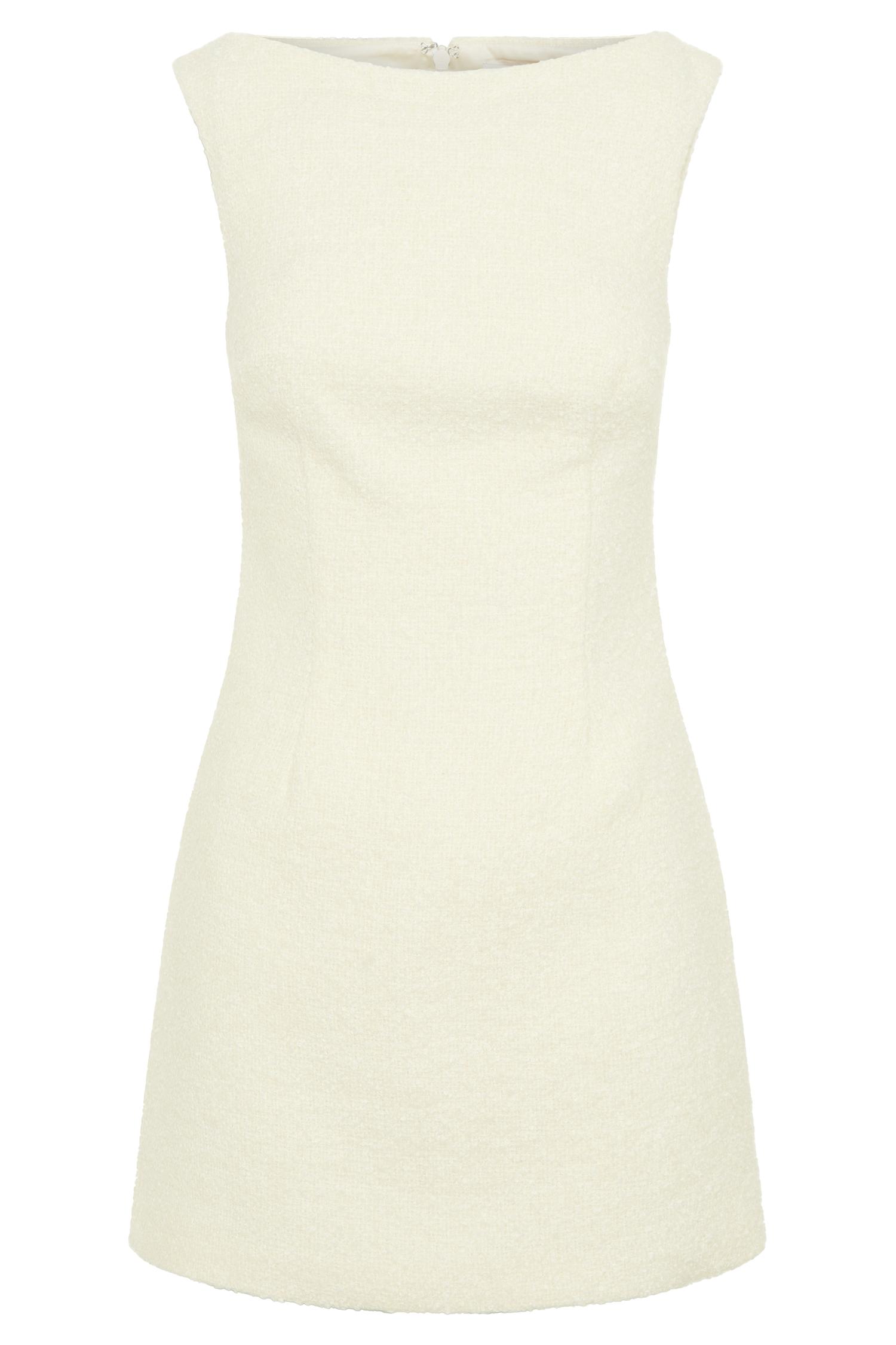 Angela Textured Boucle Mini Dress - Ivory Product Image