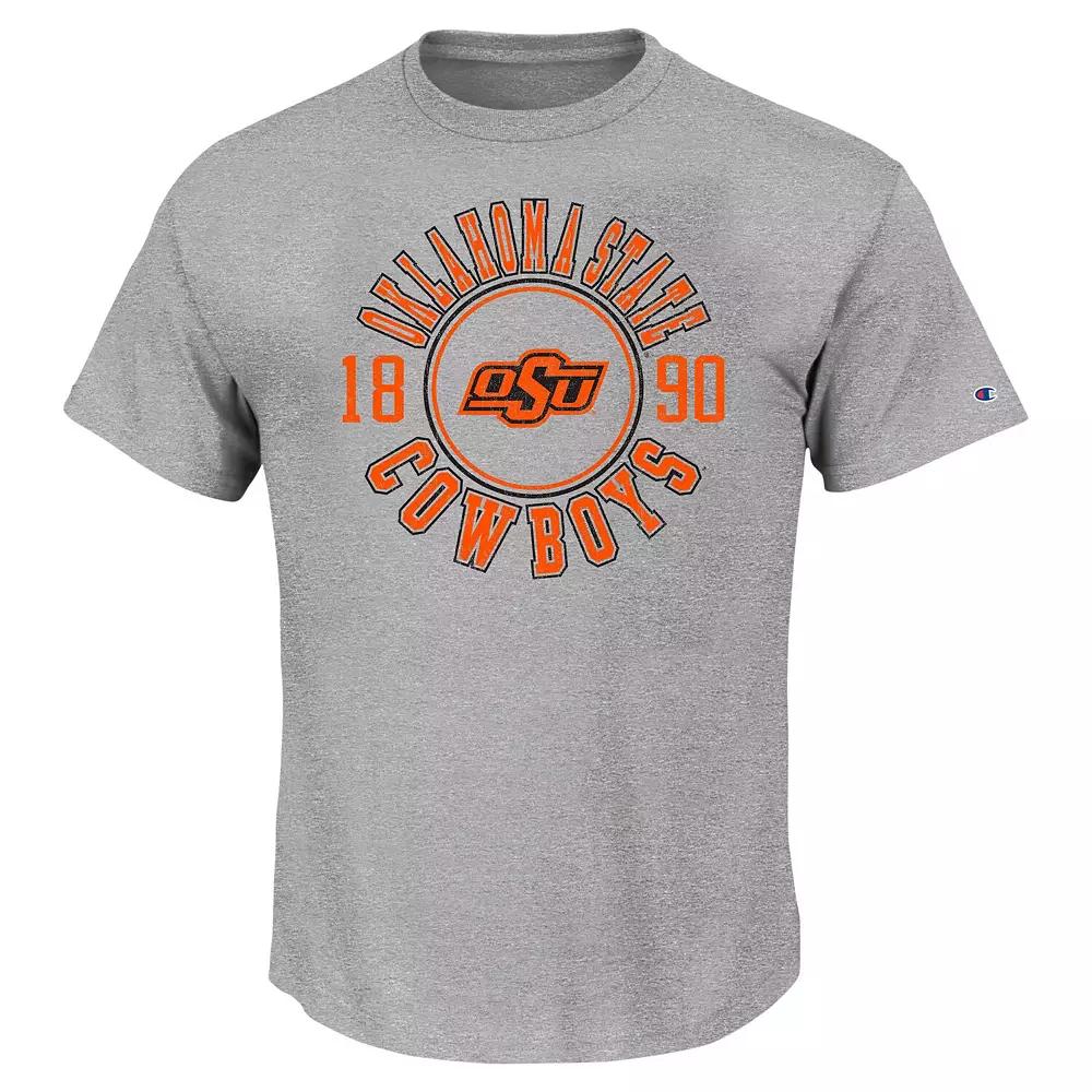 Men's Champion Heather Gray Oklahoma State Cowboys Big & Tall Circle Logo T-Shirt, Size: 3XB, Grey Product Image