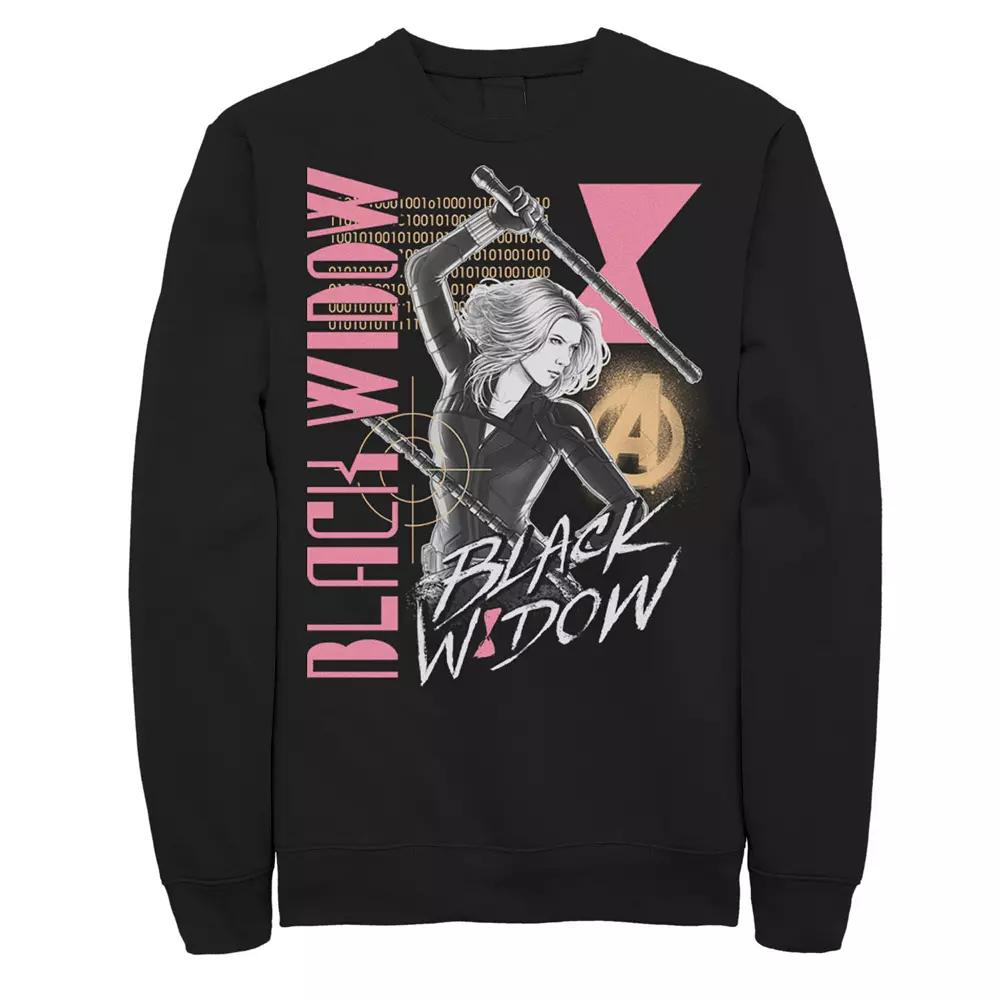 Men's Marvel Black Widow Retro Collage Sweatshirt,  Product Image