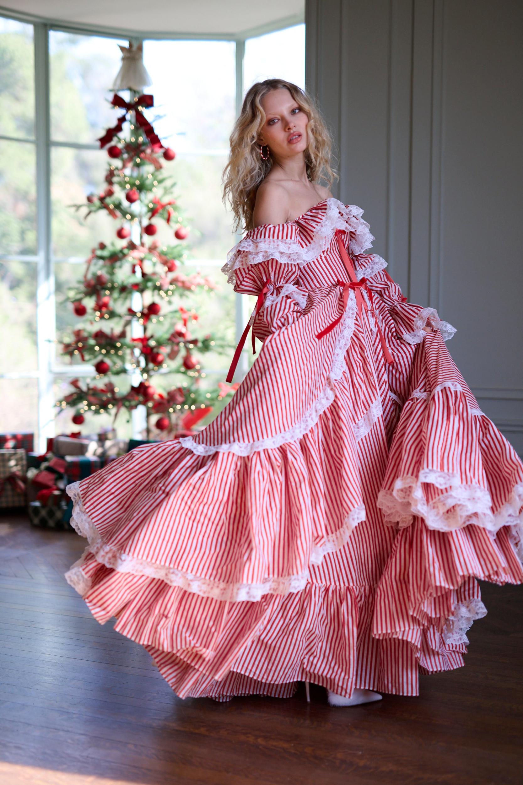 The Candy Stripe Waltz Gown Product Image