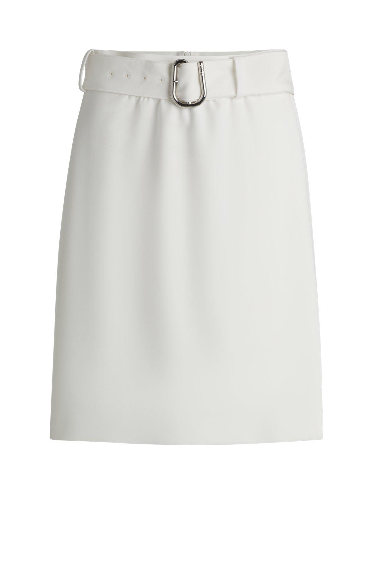 Mini skirt with wrap front and buckled belt Product Image