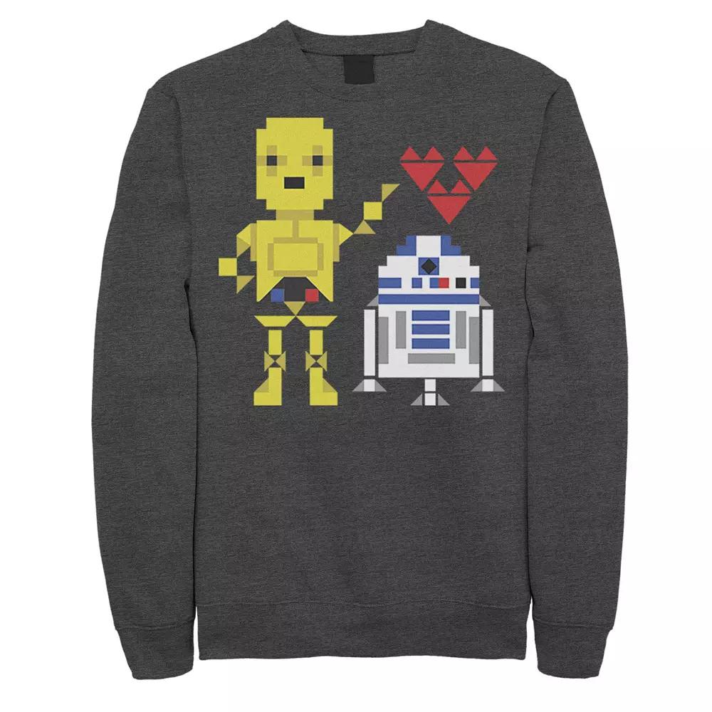 Men's Star Wars C-3PO R2-D2 Droid Love Valentine's Sweatshirt,  Product Image