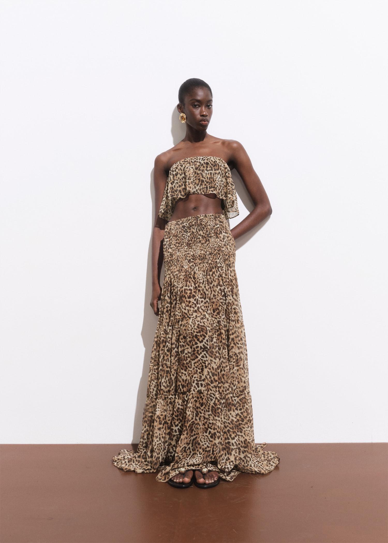 Leopard-print maxi-skirt - Women | MANGO USA Product Image