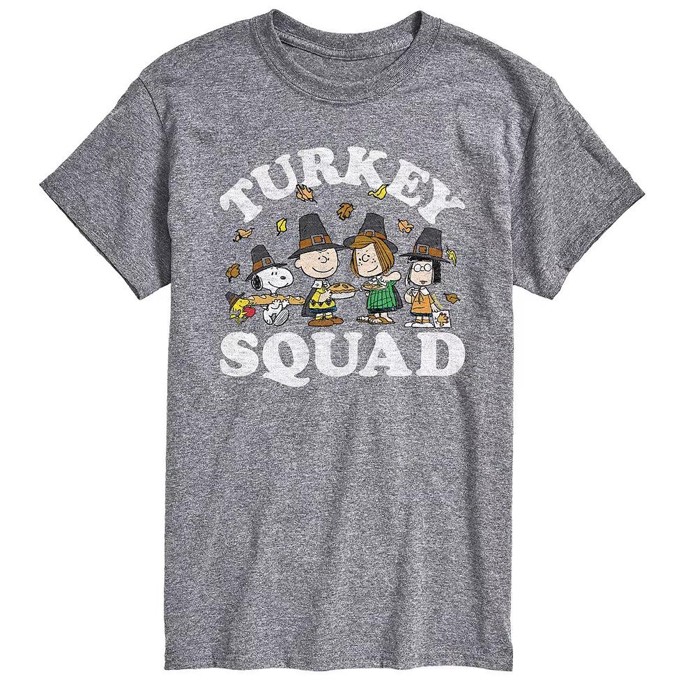 Men's Peanuts Turkey Squad Tee, Size: Large, Gray Product Image