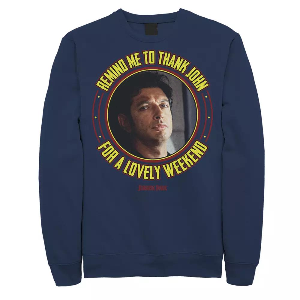 Men's Jurassic Park Remind Me To Thank John Pullover Sweatshirt,  Product Image
