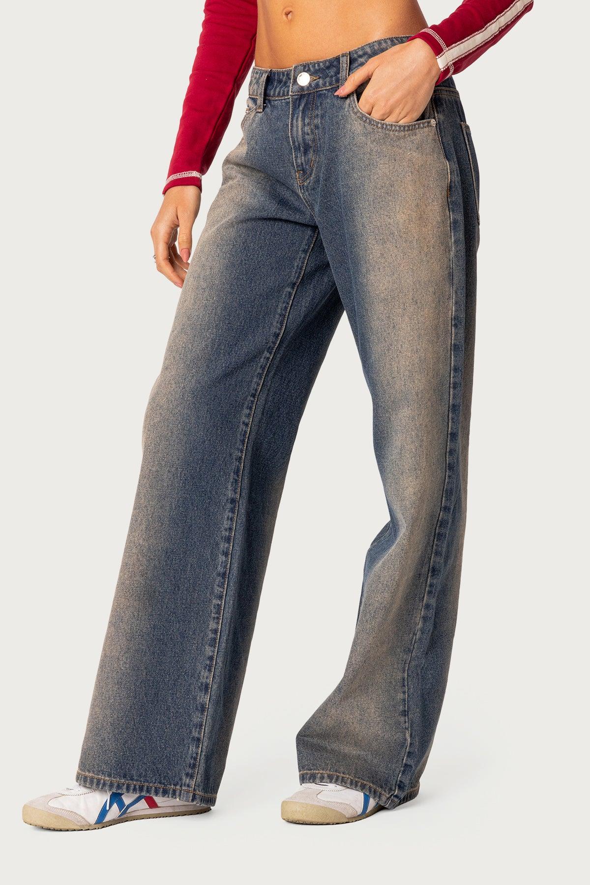 Raelynn Washed Low Rise Baggy Jeans Product Image