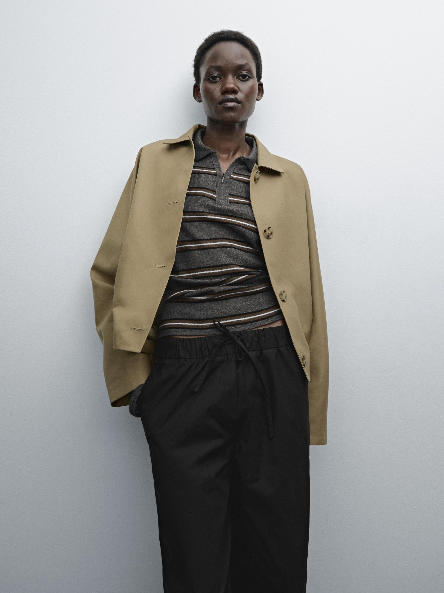 Poplin trousers with elasticated waistband Product Image