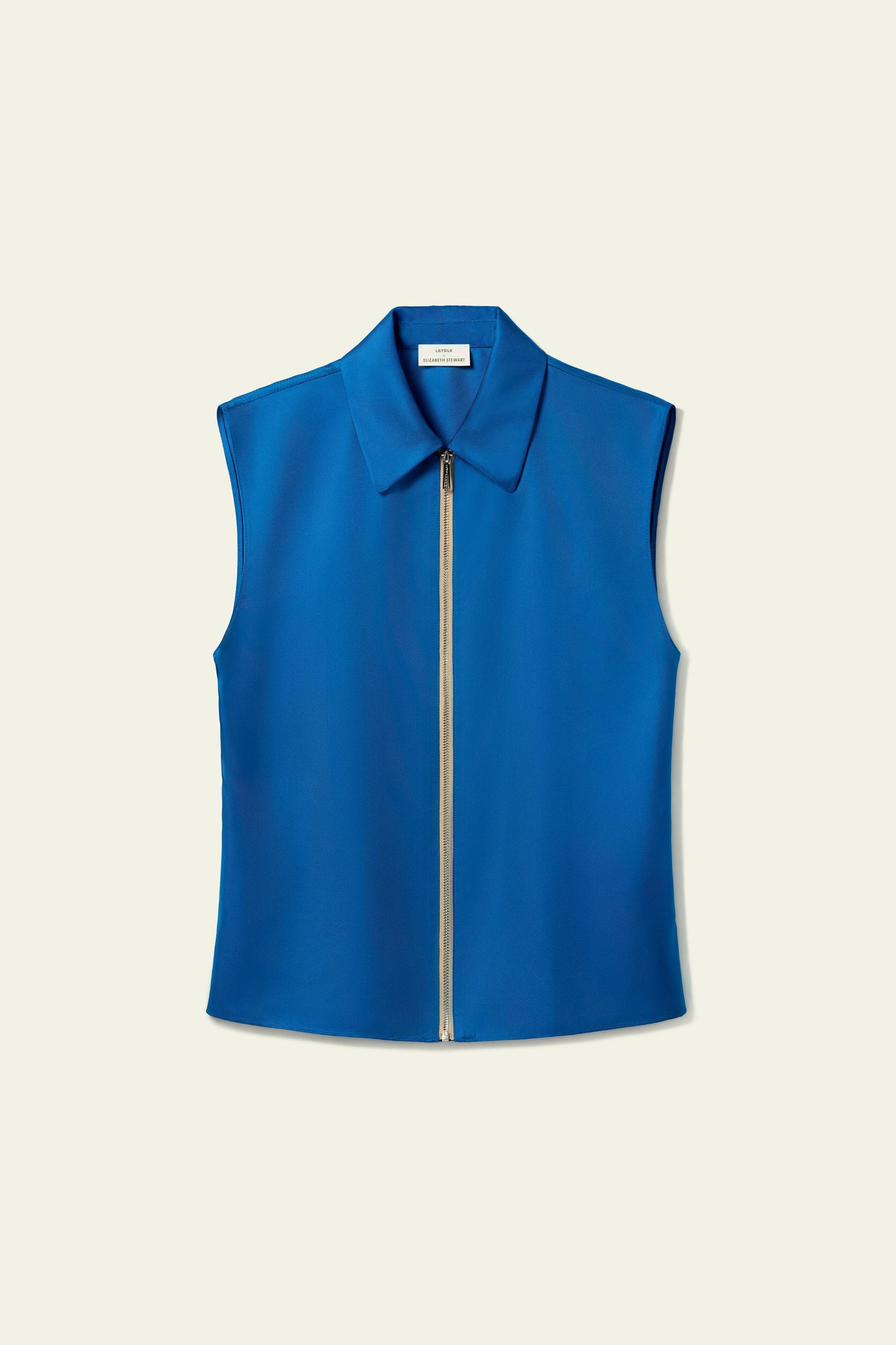 LSxES Sleeveless Full Zip Silk Vest Product Image