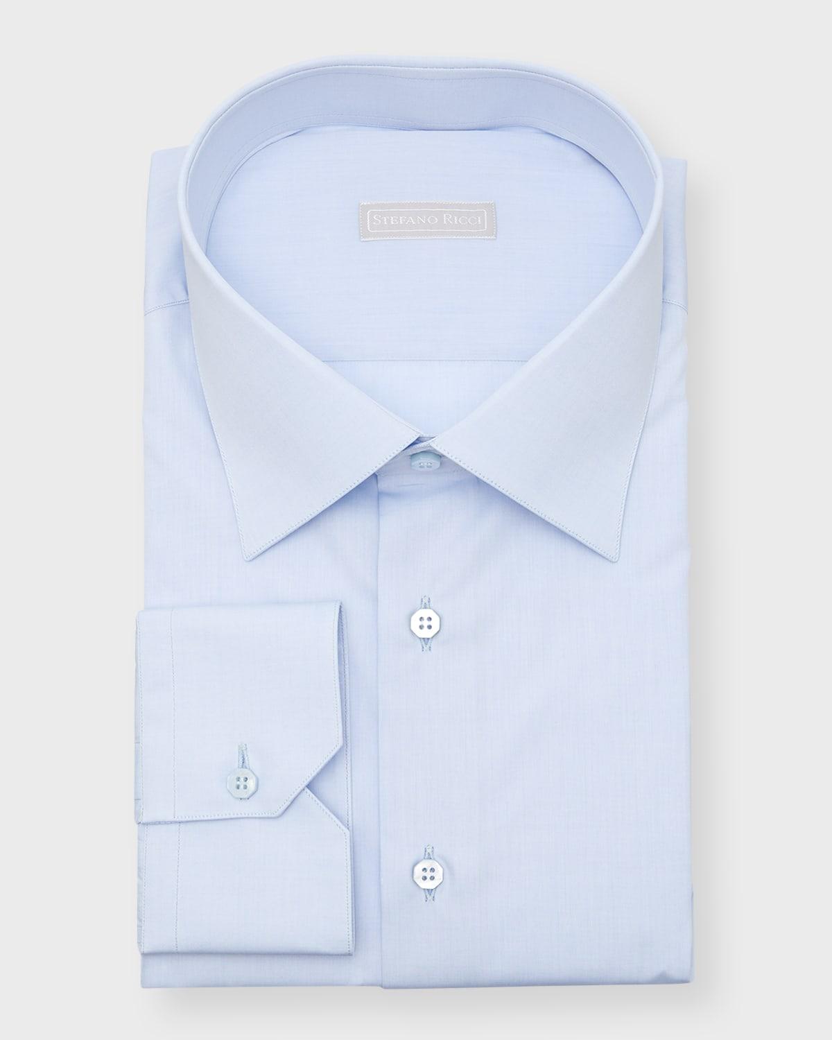 Mens Solid Barrel-Cuff Dress Shirt Product Image