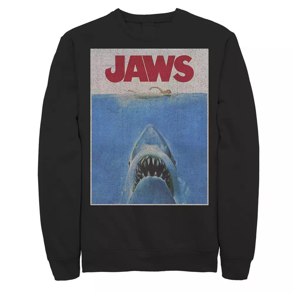 Men's Jaws Classic Retro Shark Attack Poster Sweatshirt,  Product Image