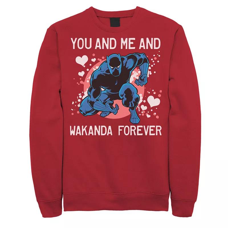 Men's Marvel Black Panther You And Me Valentine Graphic Fleece Pullover, Size: XXL, Red Product Image