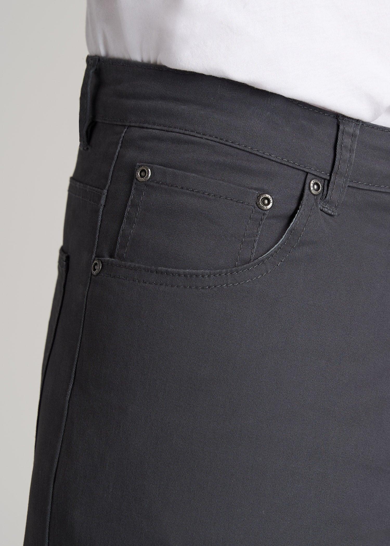Carman TAPERED Fit Five Pocket Pants for Tall Men in Pebble Grey Male Product Image