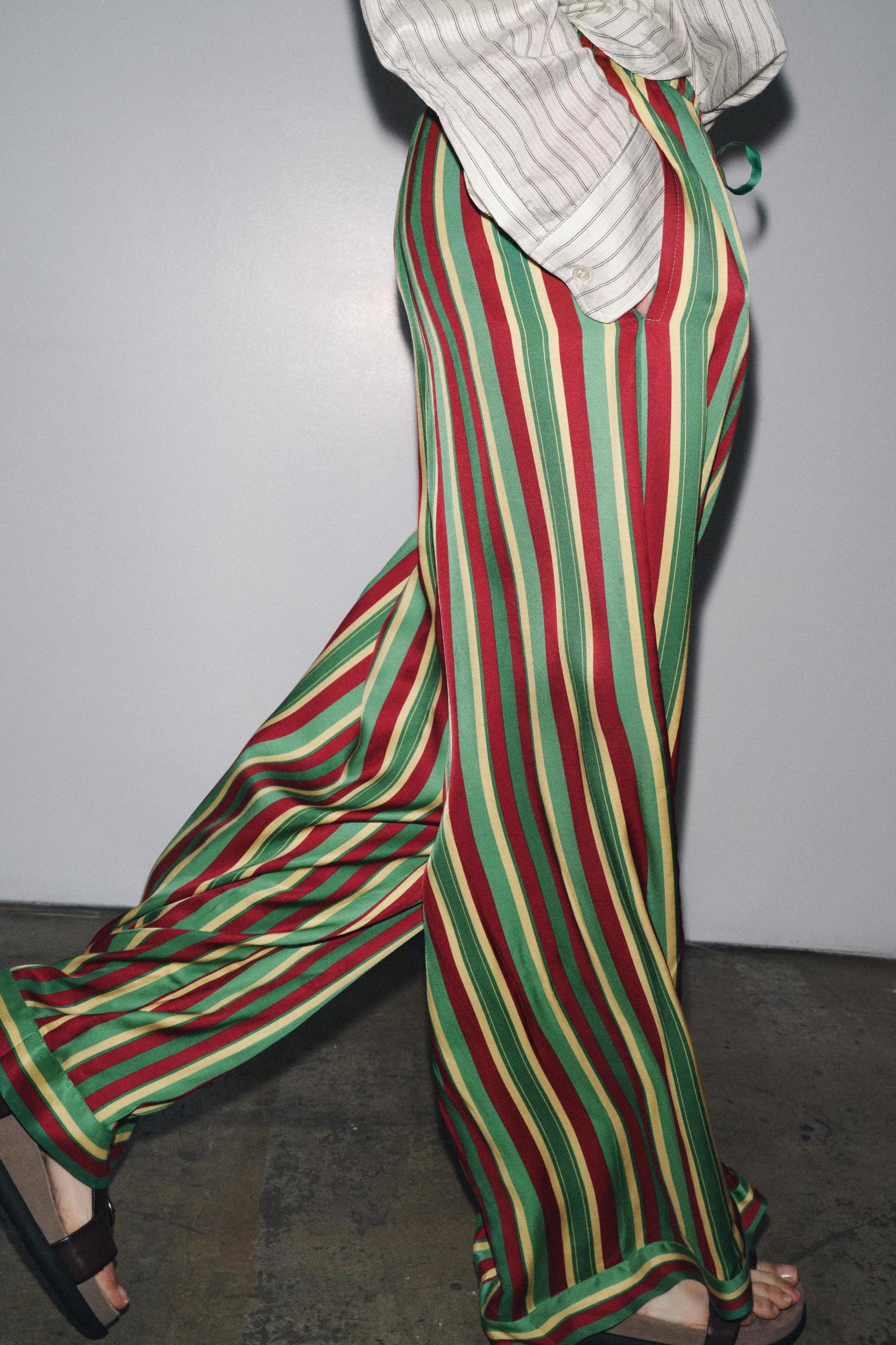 STRIPED PAJAMA PANTS ZW COLLECTION Product Image