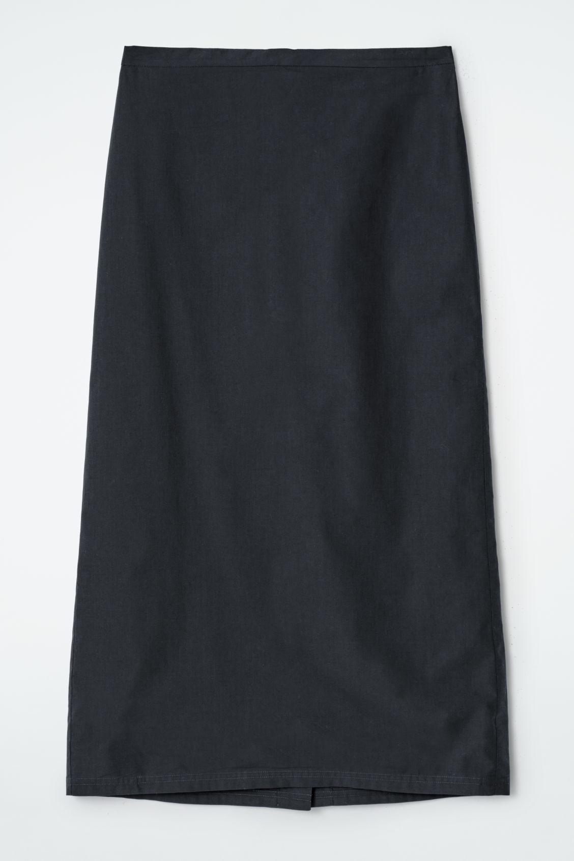 COTTON DRAWSTRING MIDI SKIRT Product Image