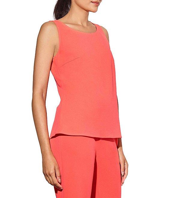 Ming Wang Stretch Deco Crepe Scoop Neck Sleeveless Top Product Image