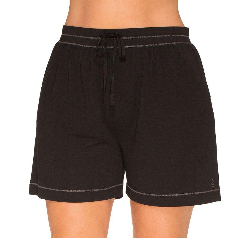 Plus Size Cuddl Duds® Essentials Pajama Sleep Shorts, Women's, Size: 3XL, Black Product Image
