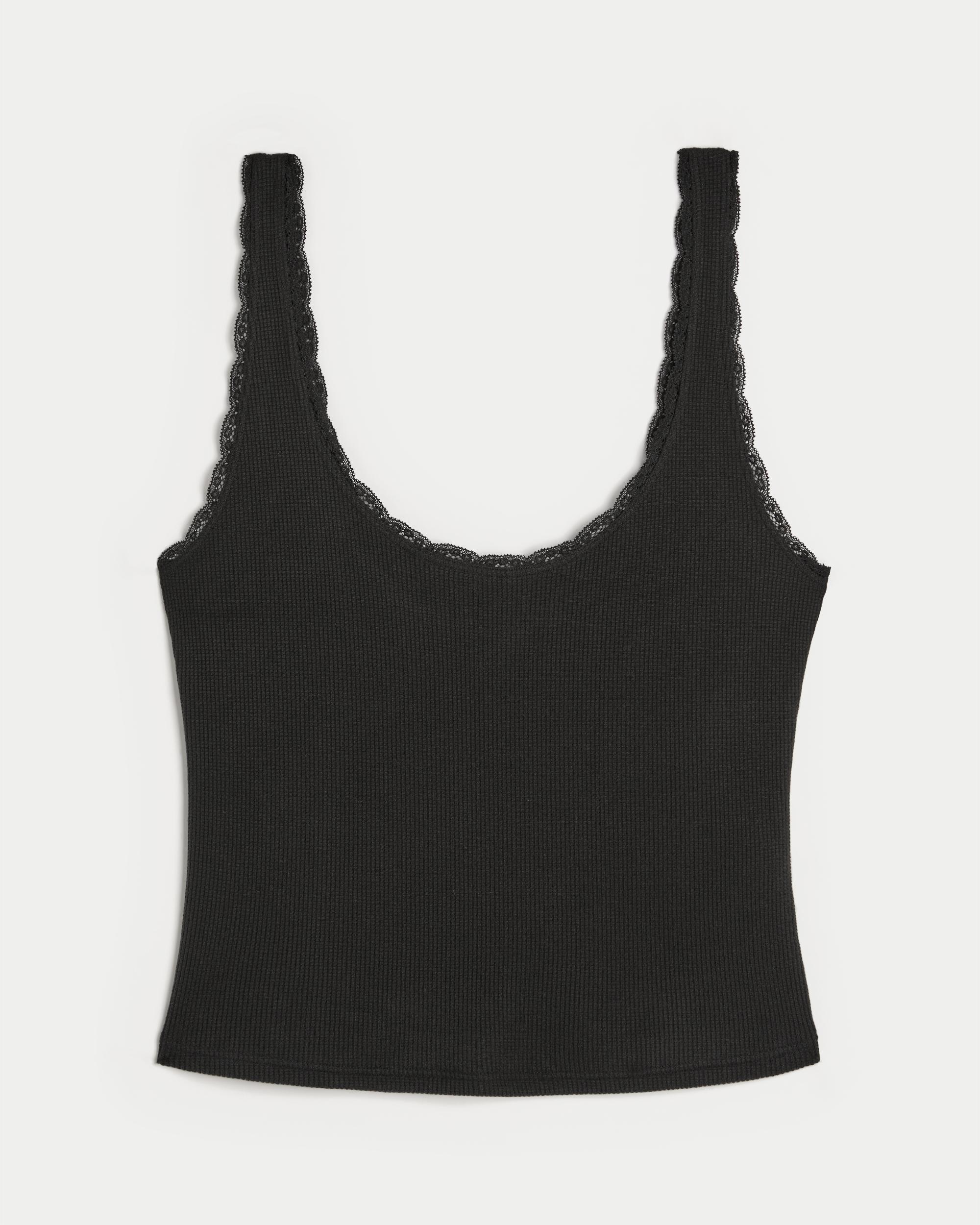 Gilly Hicks Cozy Waffle Lace Trim Tank Product Image