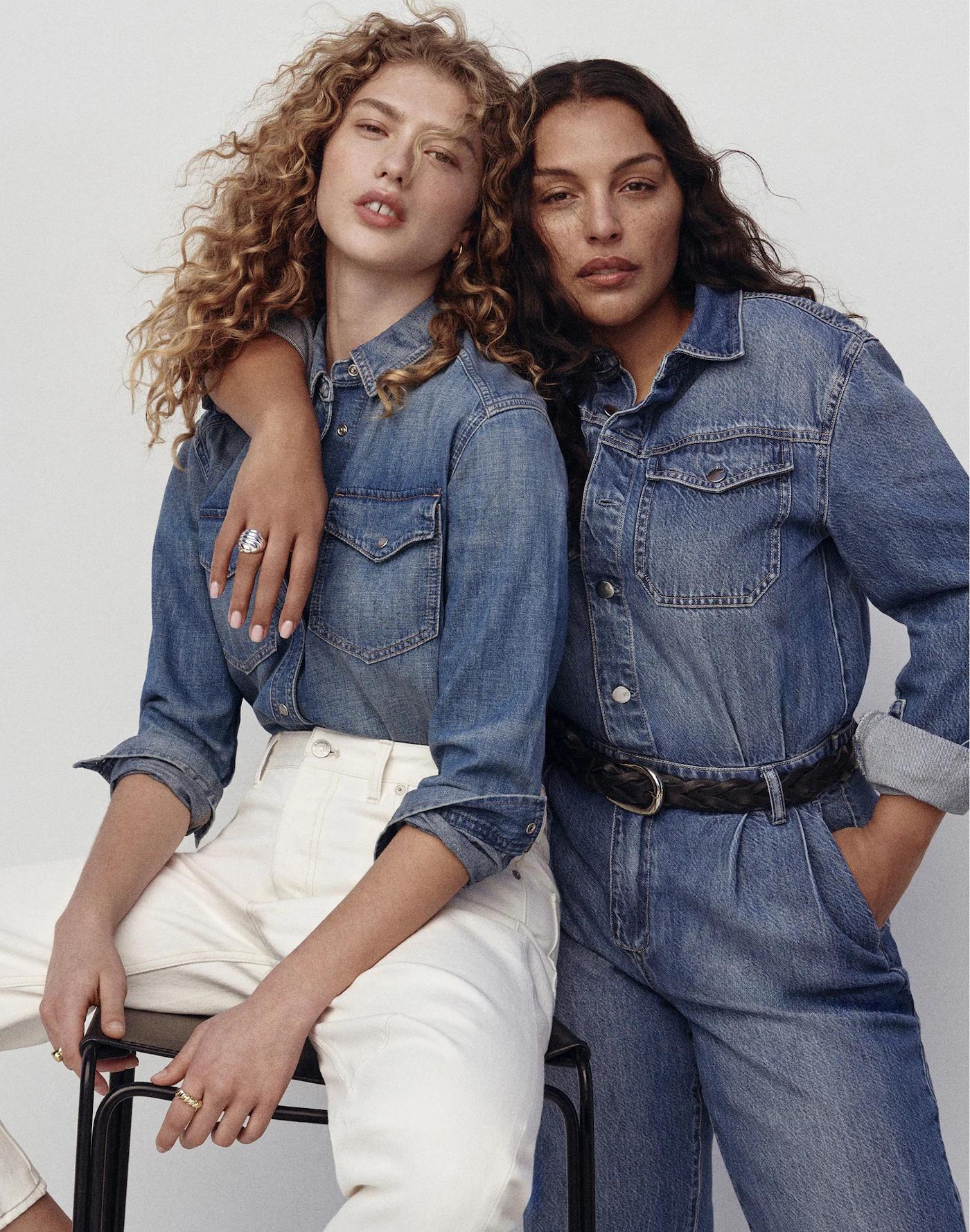 Pleated Barrel-Leg Jumpsuit in Baywood Wash: Airy Denim Edition Product Image