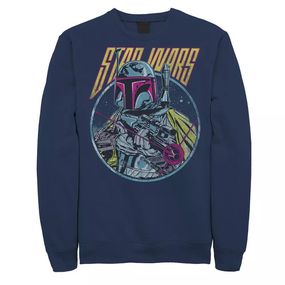 Men's Star Wars Boba Fett Neon Blaster Vintage Sweatshirt,  Product Image