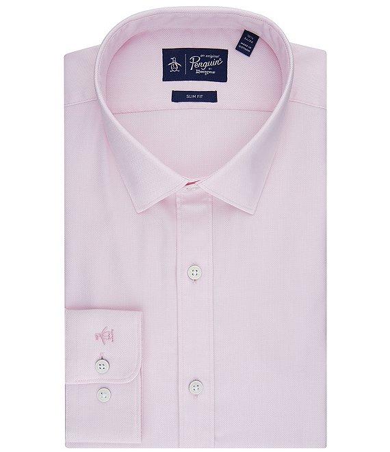 Original Penguin Slim Fit Stretch Spread Collar Royal Oxford Dress Shirt Product Image
