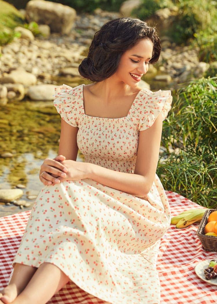 Flair and Square Babydoll Dress Product Image