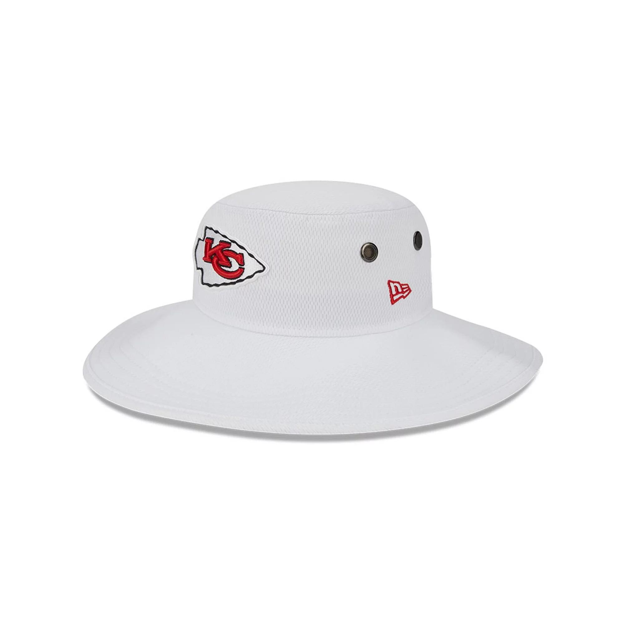 Men's New Era White Kansas City Chiefs 2023 NFL Training Camp Panama Bucket Hat Product Image