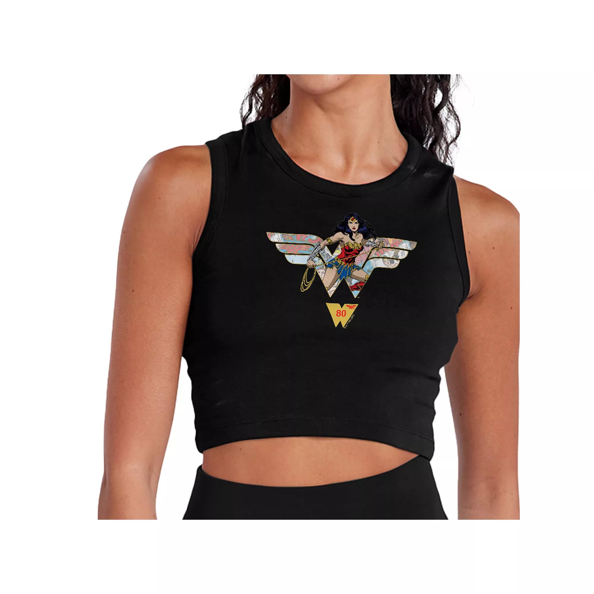 Juniors' Wonder Woman 80th Anniversary Hero Collage Cropped Tank, Girl's,  Product Image