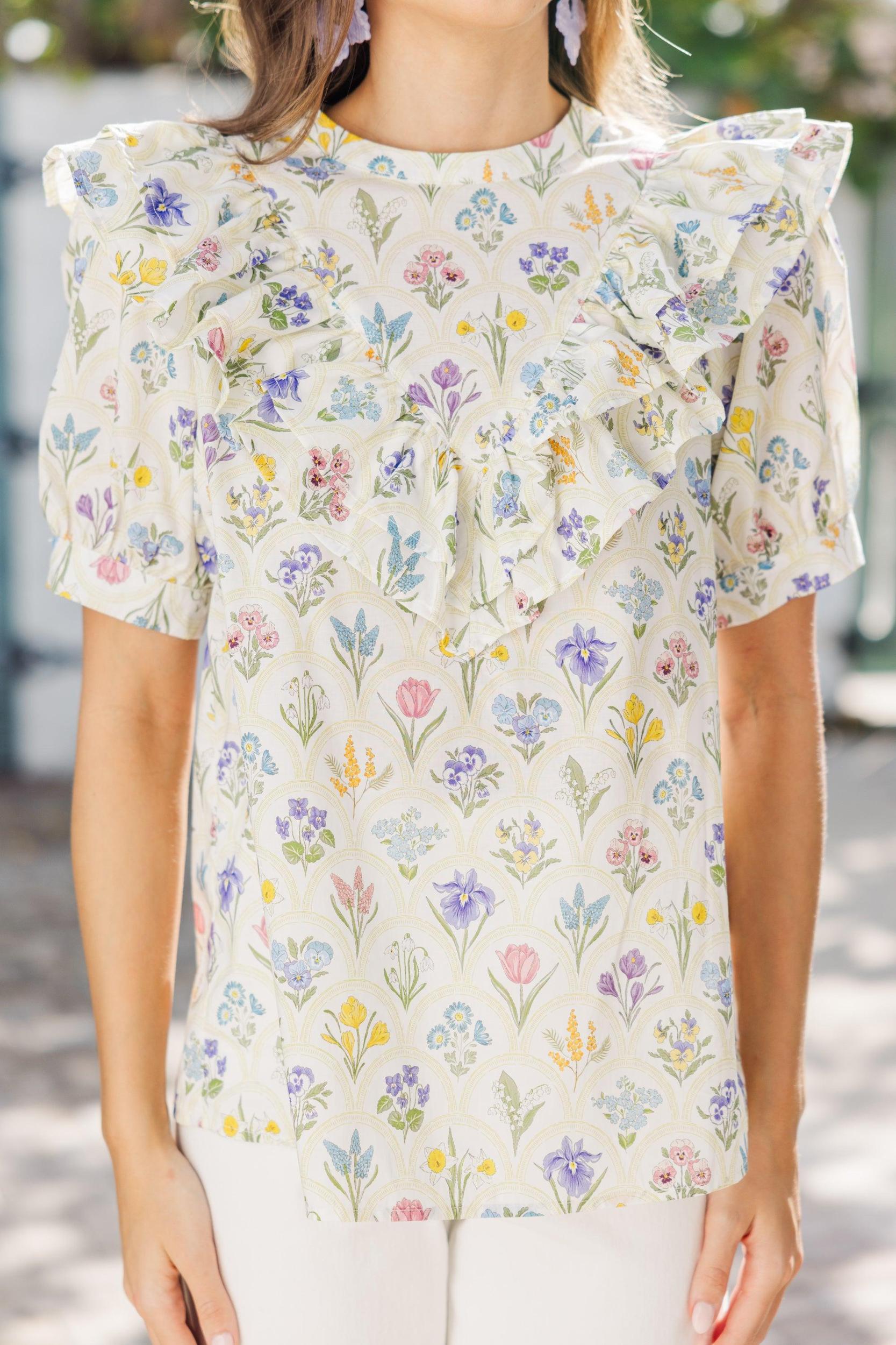 Need You More Cream Floral Blouse Female Product Image