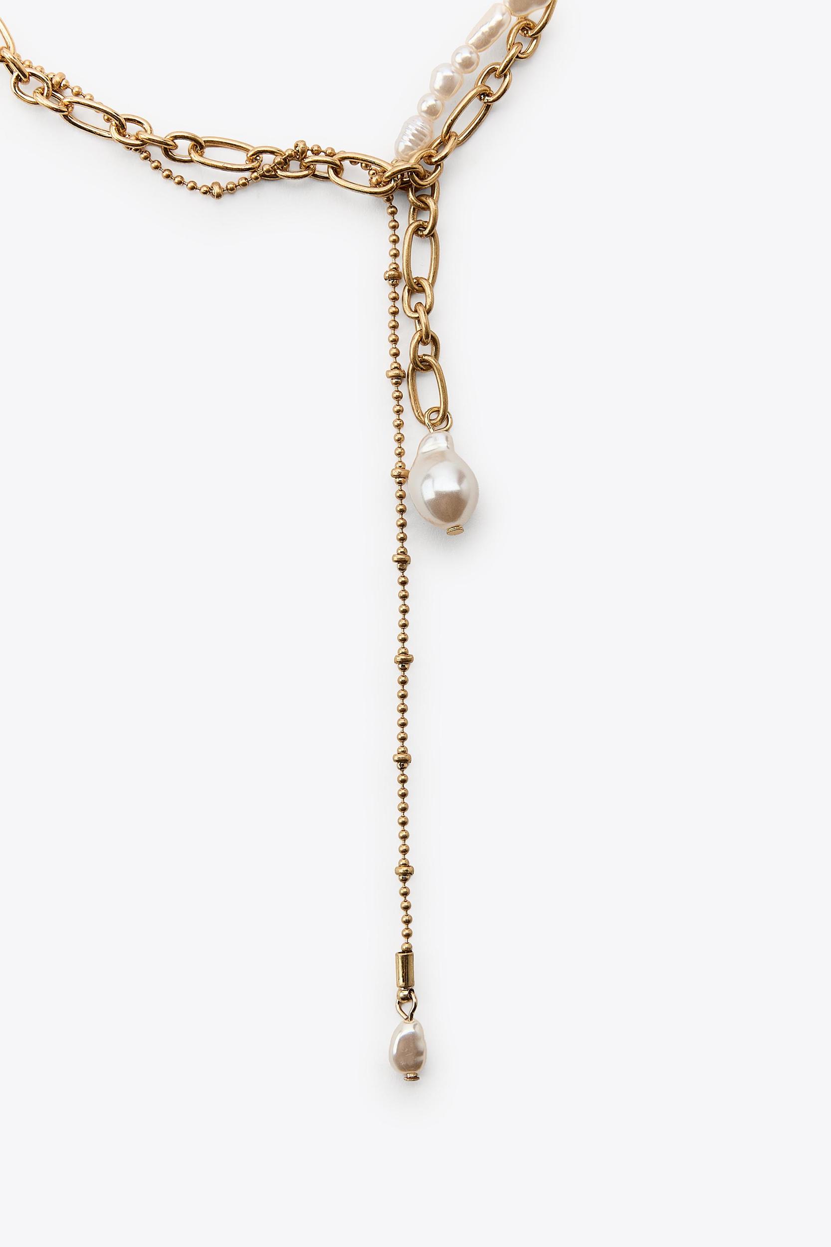 PACK OF 2 PEARL CHAIN NECKLACES Product Image