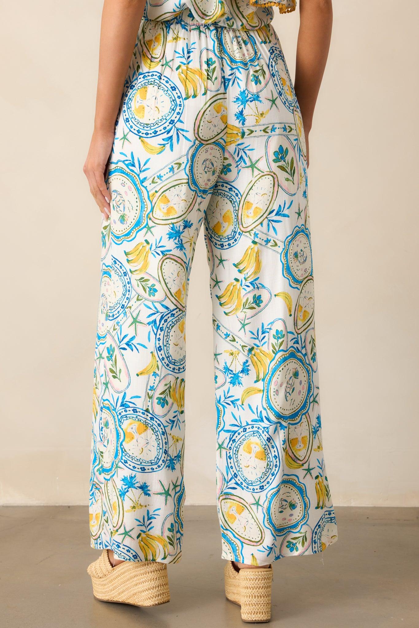Switch It Up Ivory Tropical Print Pants Product Image