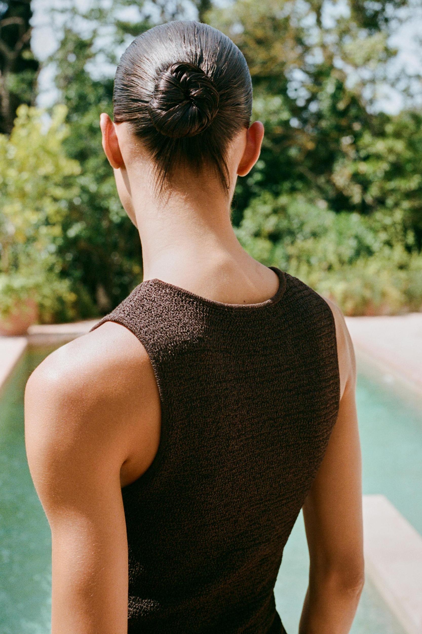 TEXTURED KNIT LONG TOP Product Image