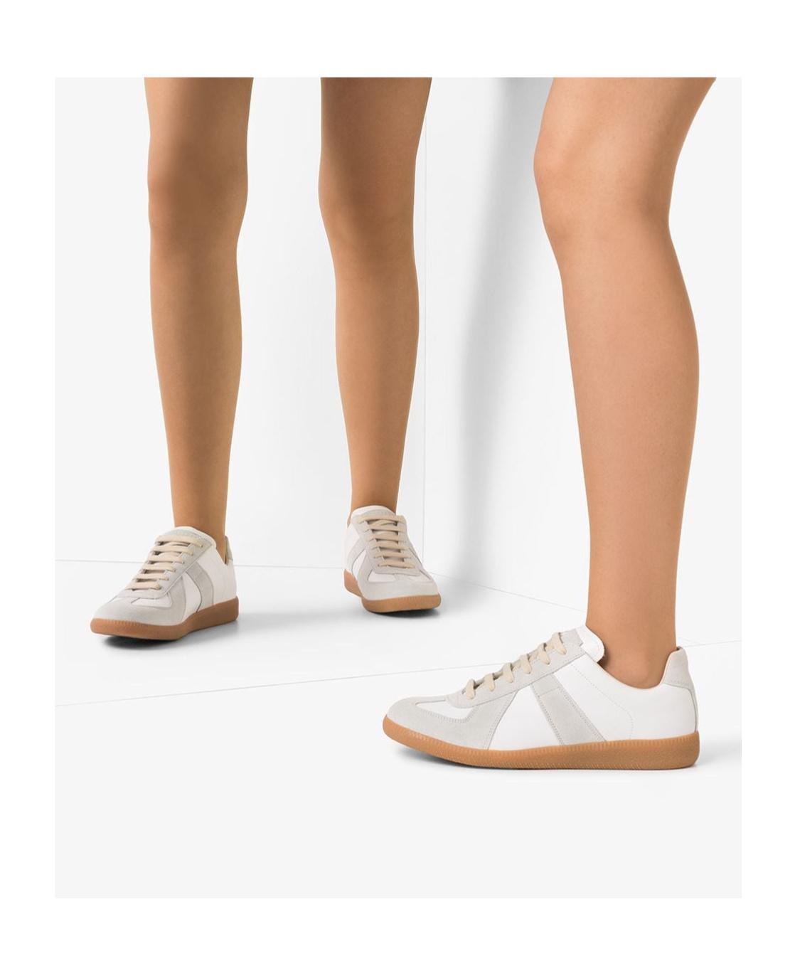 MAISON MARGIELA Bicolor Leather Replica Sneakers In White Product Image