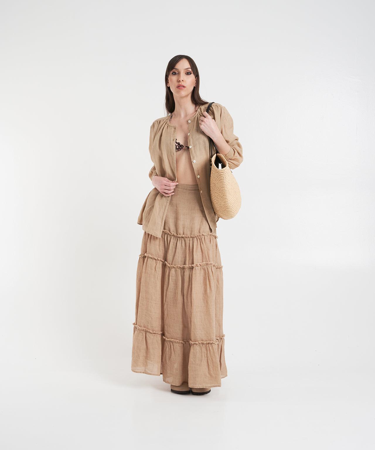 Ramie maxi skirt Product Image