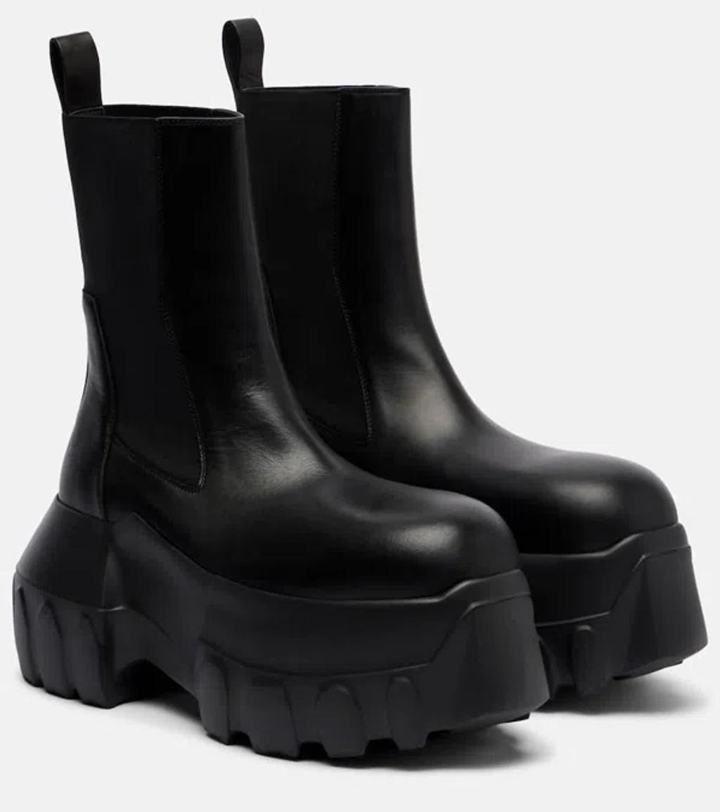 RICK OWENS Beatle Mega Tractor Leather Chelsea Boots In Black Product Image