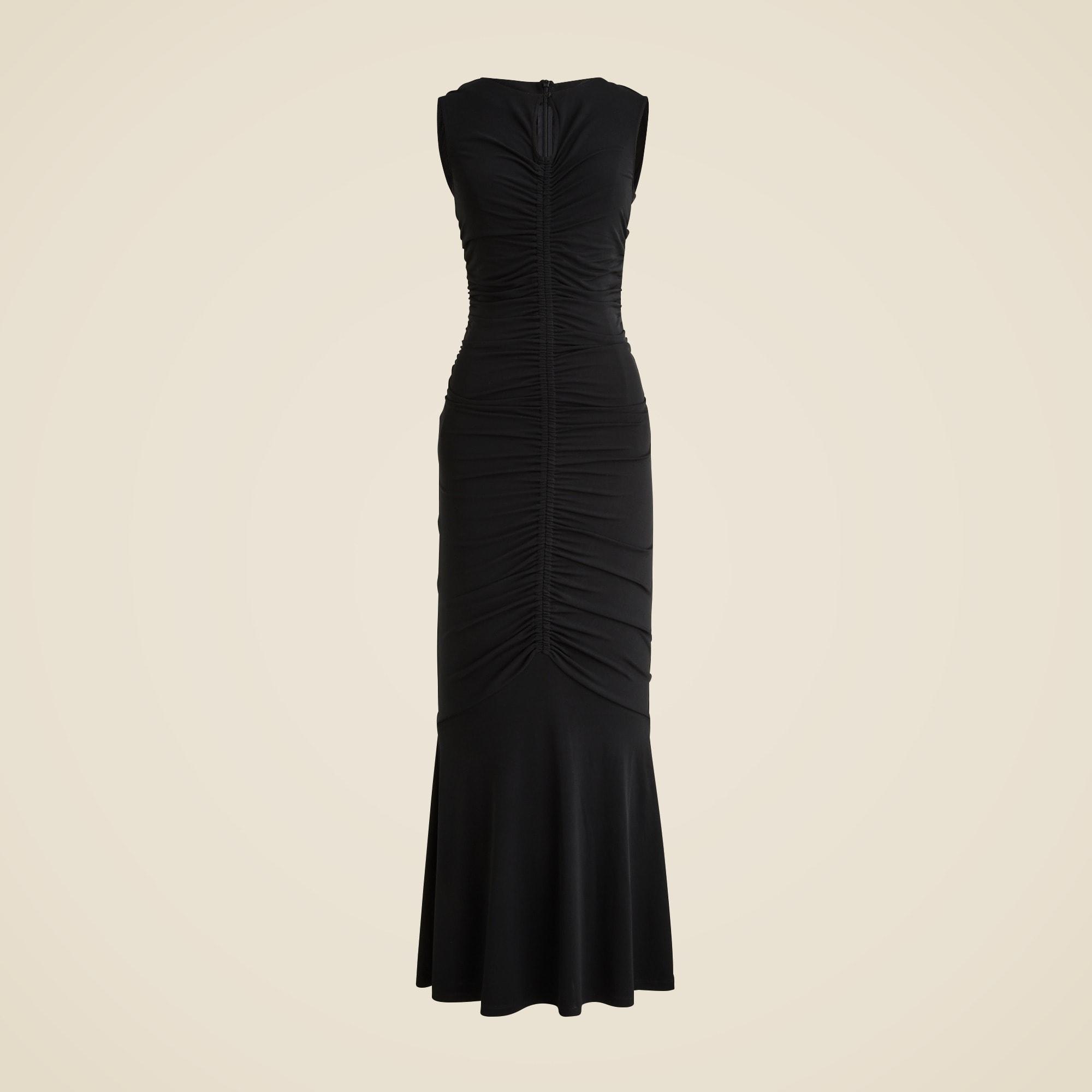 Ruched center-seam dress in matte jersey Product Image