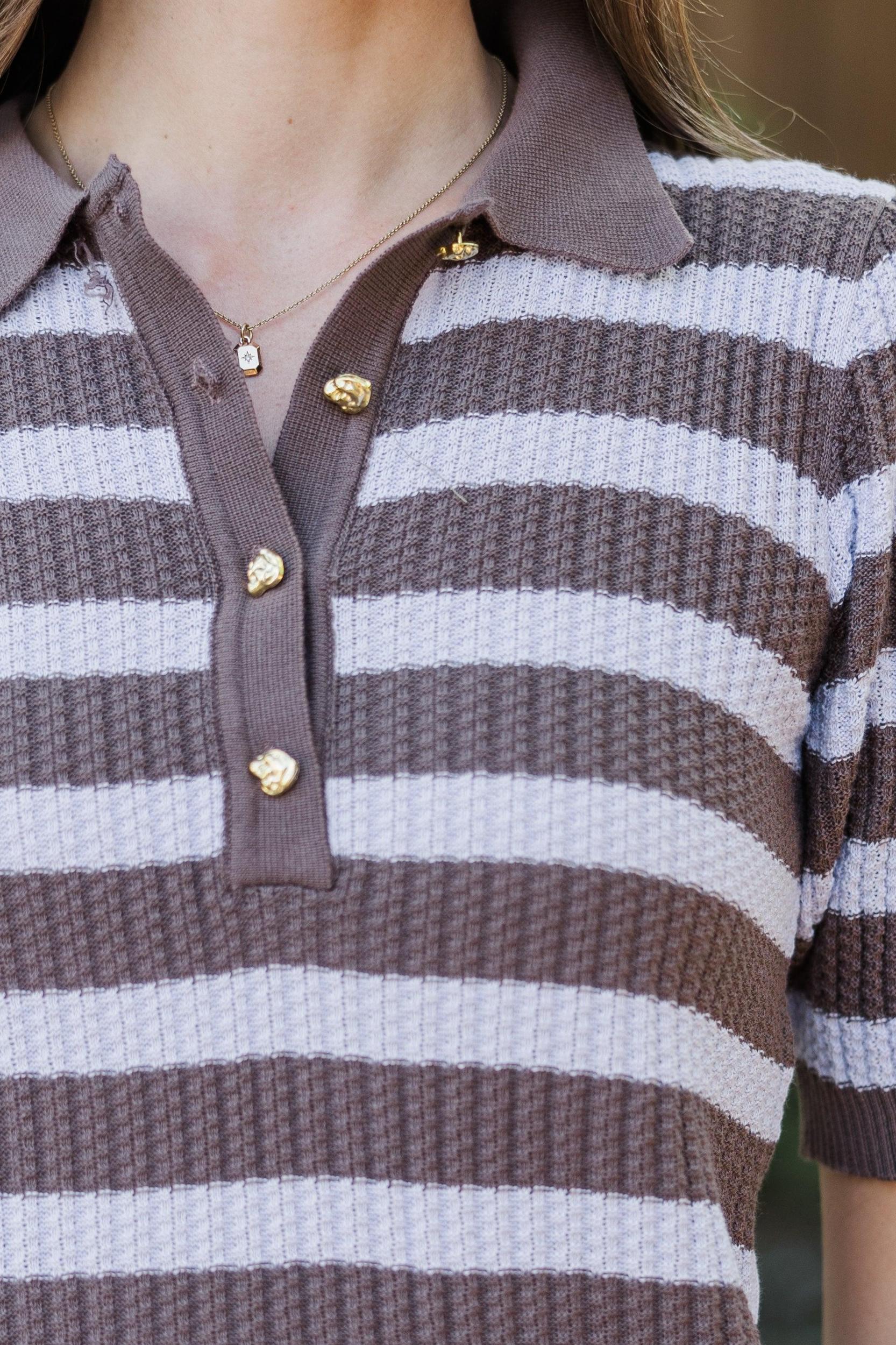 Easy Aspirations Lavender Striped Sweater Female Product Image