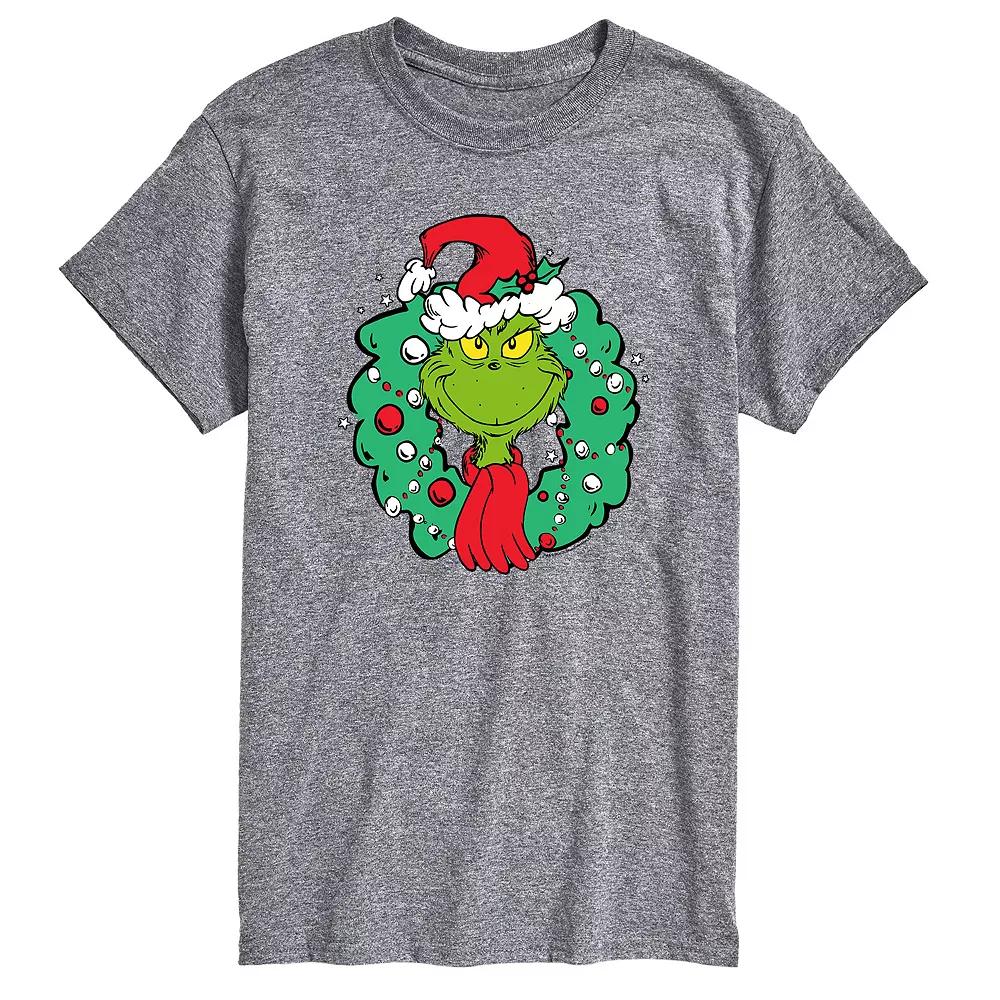 Men's Dr. Seuss The Grinch Wreath Tee,  Product Image