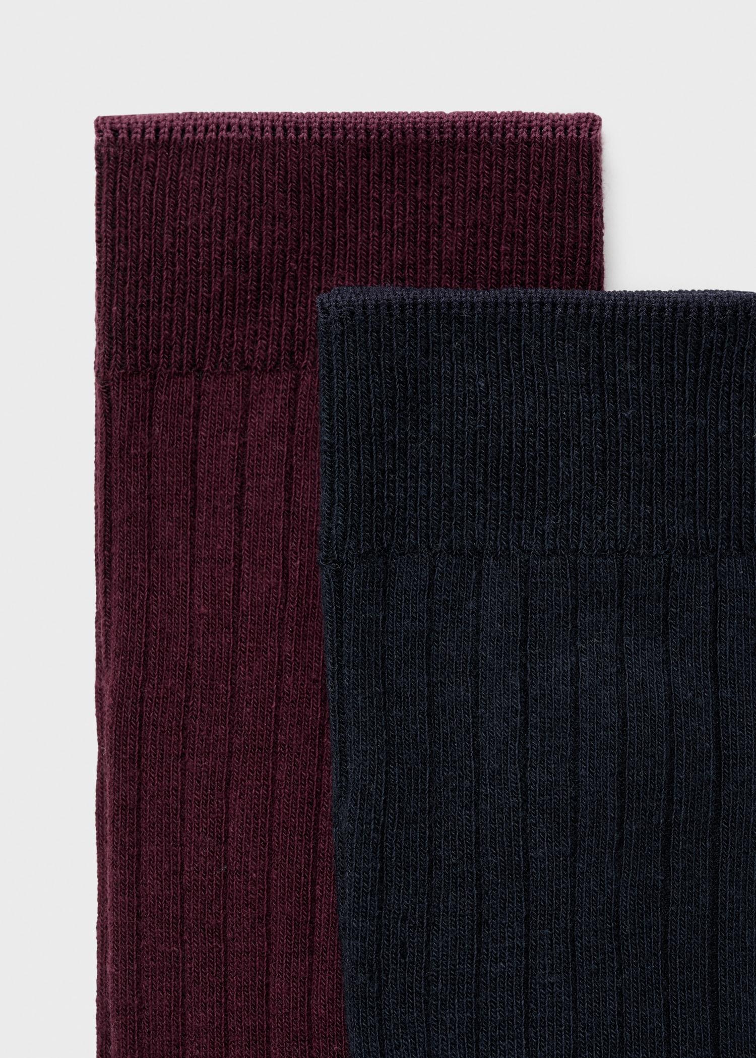 Pack of 2 ribbed cotton socks - Men | MANGO USA Product Image